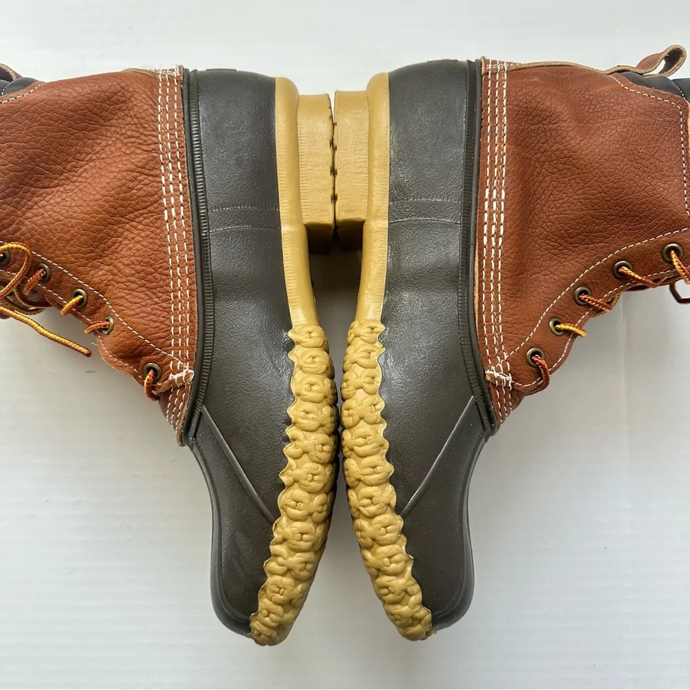 New L.L. Bean Brown Leather Bean Boots Men’s Size 10